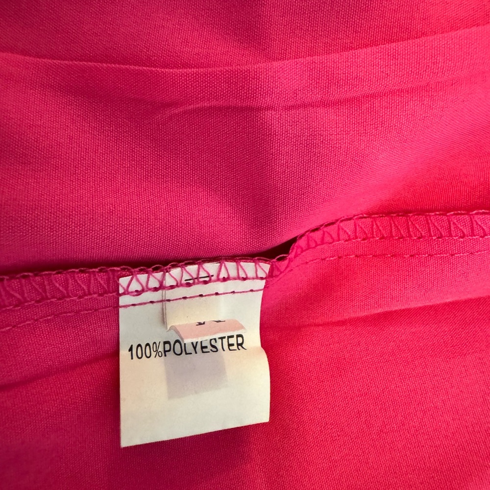 Hot Pink Tiered Maxi Dress Ruffle Sleeve V-Neck Size Medium - Picture 9 of 9